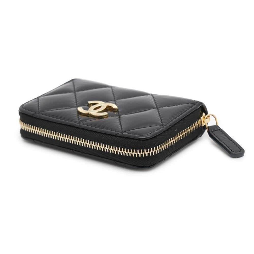 CHANEL Black Leather Coco Mark Wallet - Picture 2 of 9